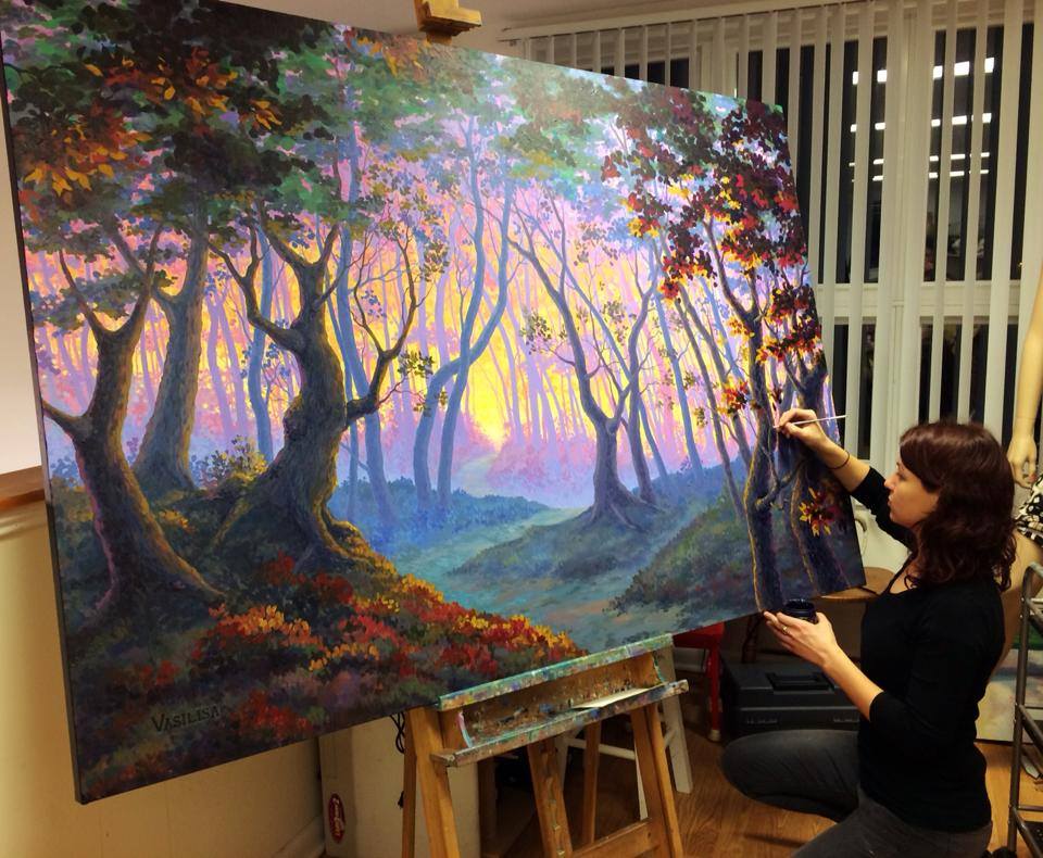 Enchanted Forest Painting Vasilisaromanenko